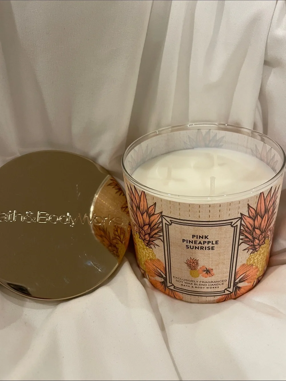BBW Pink Pineapple Sunrise 3 Wick Candle